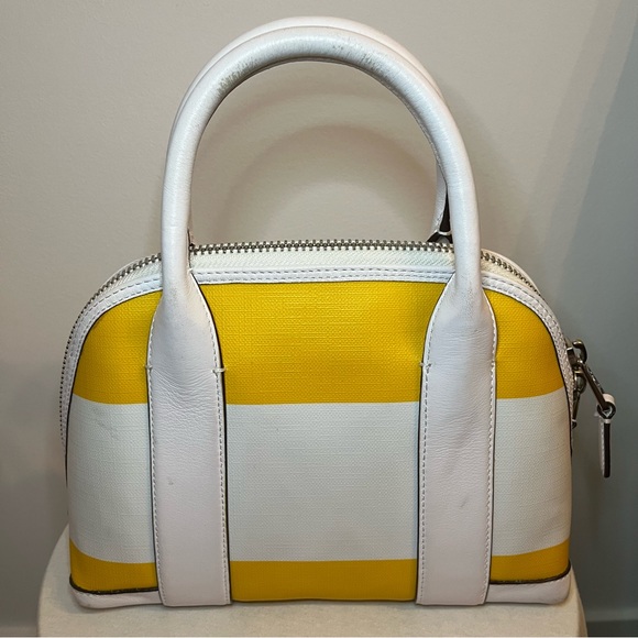 COACH Bleecker Mini Striped PRESTON Coated Canvas Satchel - Picture 3 of 11